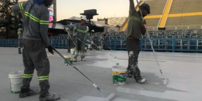Sambódromo tem pintura, vistoria e montagem