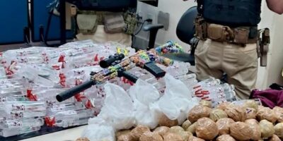 Cocaína, lança-perfume e ‘fuzil de mentira’: PRF faz apreensão na BR-101