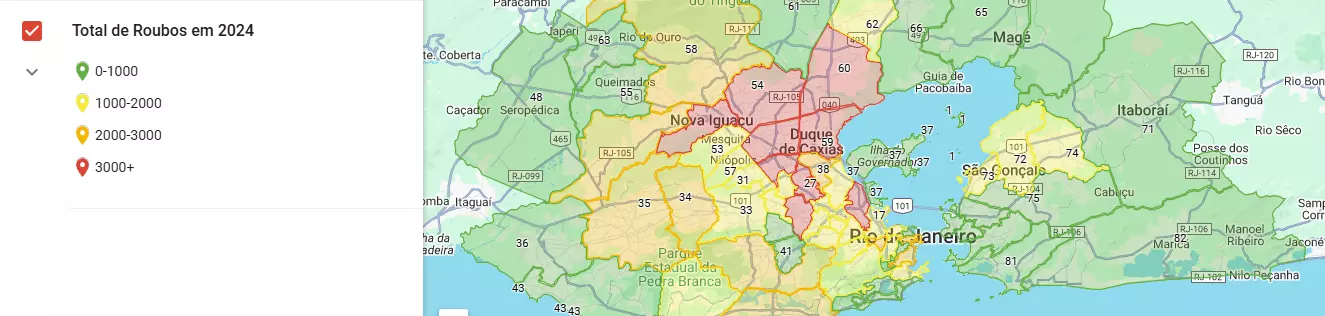 Benfica, Maré e Ramos lideram ranking de roubos no Rio em 2024