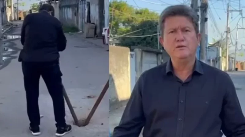 ‘Isso vai acabar!’: Deputado posta vídeo retirando barricadas e pede apoio contra o crime em Meriti