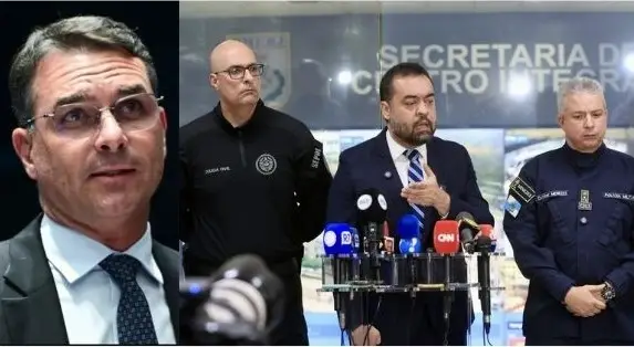 Senador Flávio Bolsonaro elogia atuação da polícia e parabeniza Cláudio Castro