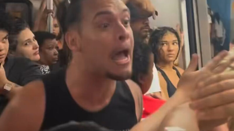 Homens expulsos de vagão feminino no metrô do Rio xingam mulheres e fazem gestos obscenos