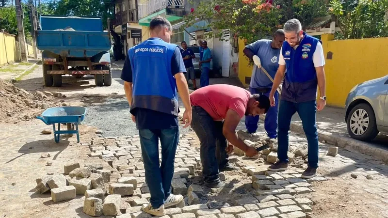 Prefeitura de Cabo Frio realiza obras de recuperação de vias no Jardim Esperança